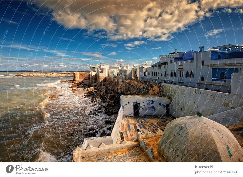 Asilah in Morocco Vacation & Travel Art Nature Landscape Water Beach Village Fishing village Small Town Skyline House (Residential Structure) Architecture