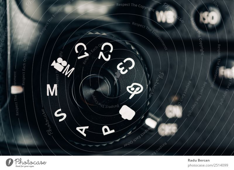 Digital Camera Control Dial Showing Generic Photography Modes Hardware Video camera Technology Sign Characters Digits and numbers Signs and labeling Modern