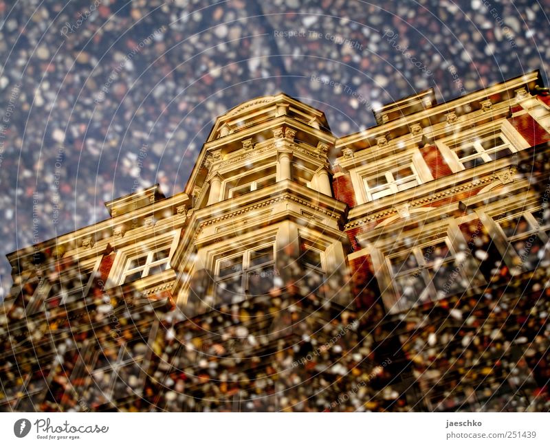 exposed aggregate concrete look Luneburg Old town House (Residential Structure) Building Architecture Facade Esthetic Historic Beautiful Puddle Mirror image