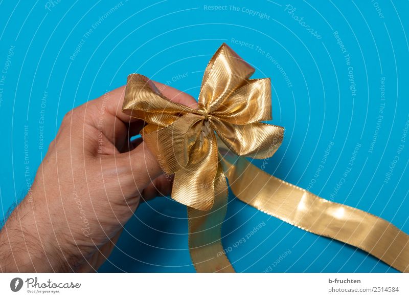 golden gift ribbon Party Feasts & Celebrations Birthday Hand Fingers Packaging Bow Utilize To hold on Blue Gold Curiosity Loop Gift wrapping Box up Donate