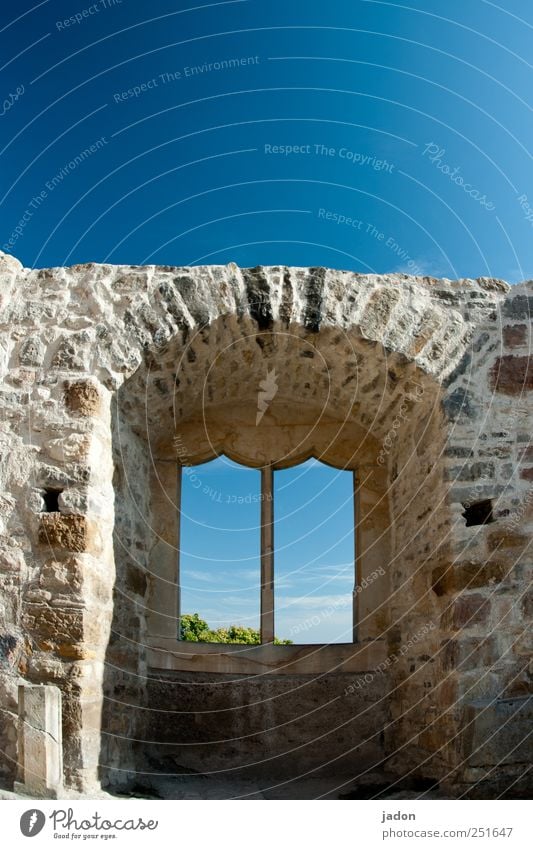 window to the sky. Living or residing House (Residential Structure) Dream house House building Redecorate Cloudless sky Ruin Manmade structures Building