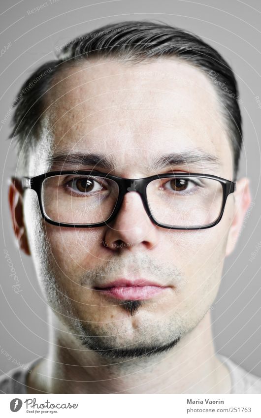 sought University & College student Masculine Man Adults 1 Human being 30 - 45 years Eyeglasses Black-haired Short-haired Part Designer stubble Observe