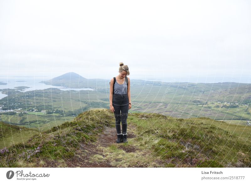 Connemara National Park, Diamond Hill Ascent - Ireland. Vacation & Travel Tourism Adventure Far-off places Mountain Hiking Woman Adults 1 Human being