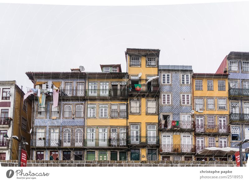 Houses on the Douro Porto Town Port City Downtown Old town House (Residential Structure) Wall (barrier) Wall (building) Facade Balcony Window Tourist Attraction