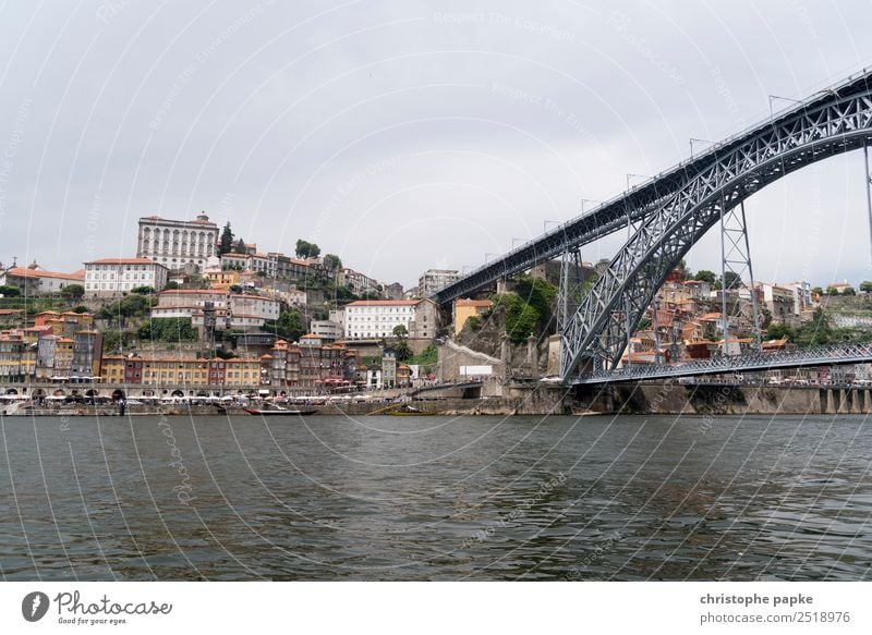 View to the old town Porto and Ponte Dom Luís I Vacation & Travel City trip Portugal Town Port City Downtown Outskirts Old town Skyline Deserted
