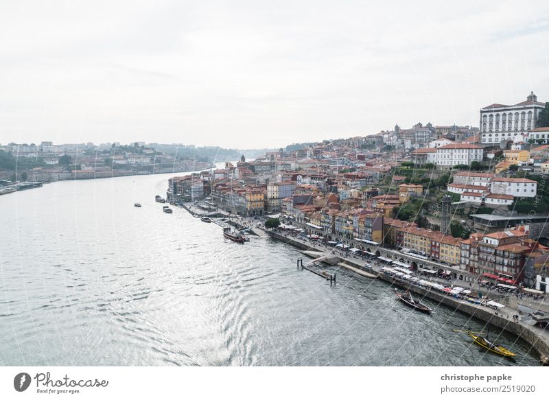 Douro and old town of Porto River bank Portugal Town Port City Downtown Outskirts Old town Skyline House (Residential Structure) Tourist Attraction Historic