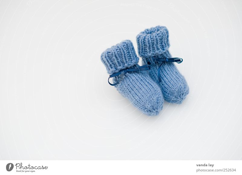 Its a boy Knit Birthday Baby Feet 0 - 12 months Stockings Footwear baby slippers Cute Blue Happy Safety Safety (feeling of) Infancy Future baby card Crochet