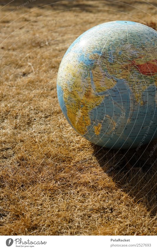 #S# Drought II Environment Nature Protection Earth Globe Grass Planet Continents Map Climate Climate change Sphere Meadow Straw Colour photo Exterior shot
