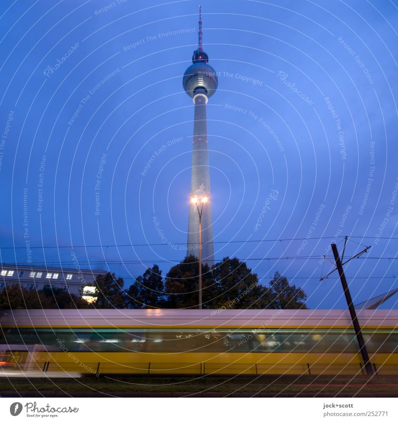fast local transport Sky Capital city Downtown Tourist Attraction Berlin TV Tower Transport Means of transport Traffic infrastructure Public transit