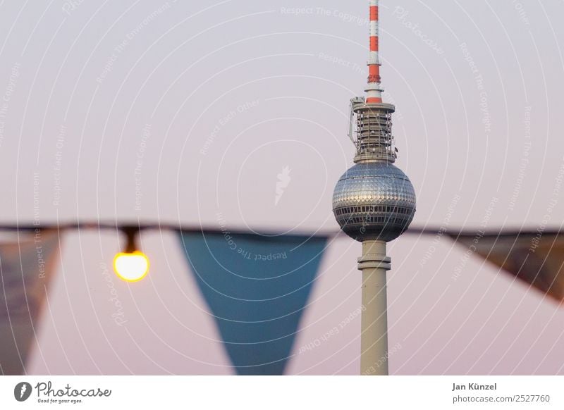 Summer in Berlin with TV tower and beer garden lighting Vacation & Travel Tourism Freedom City trip Night life Going out Feasts & Celebrations Party Sky