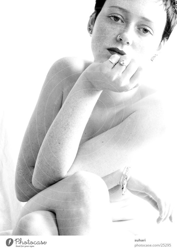dreamy Portrait photograph Photo laboratory Woman Nude photography Black & white photo Female nude