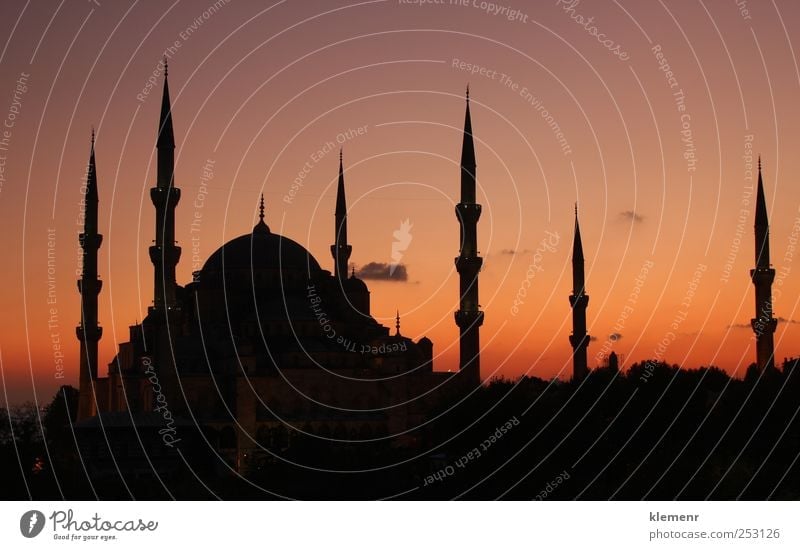 Blue Mosque Istanbul - sunset Turkey Europe Small Town Capital city Dome Building Architecture Tourist Attraction Monument Stone Multicoloured Education