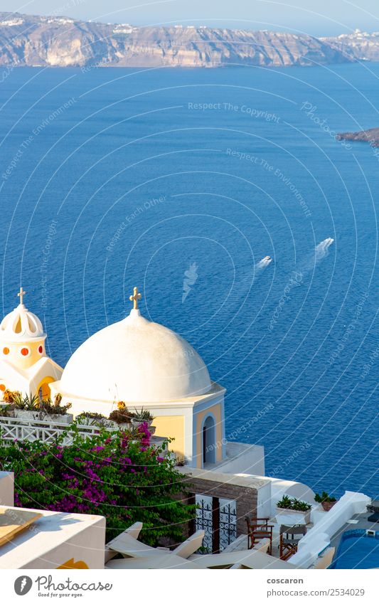 Church´s dome with a ocean backgroung at Santorini, Greece Beautiful Vacation & Travel Tourism Cruise Summer Ocean Island Art Culture Nature Landscape Sky Coast