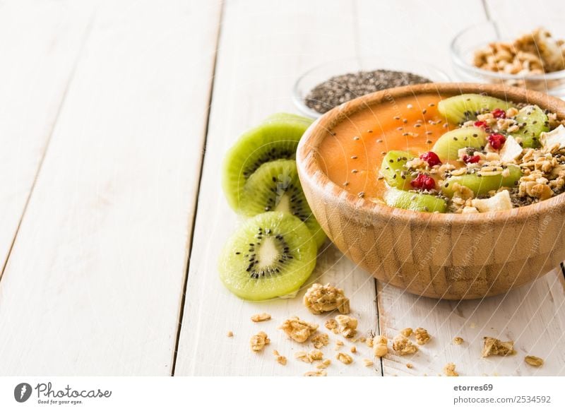 Healthy smoothie with fruit and cereals Food Healthy Eating Food photograph Yoghurt Fruit Dessert Nutrition Breakfast Organic produce Vegetarian diet Bowl Fresh