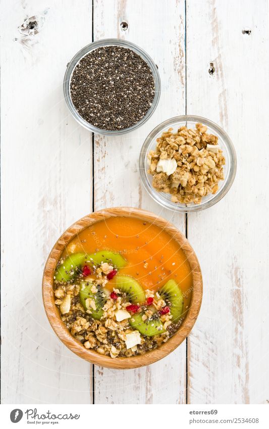 Smoothie with fruit,cereals and chia Milkshake Yoghurt Raspberry Cereal kiwi Fruit Cereals Mango Pudding Dairy Healthy Healthy Eating Vegan diet Vegetarian diet