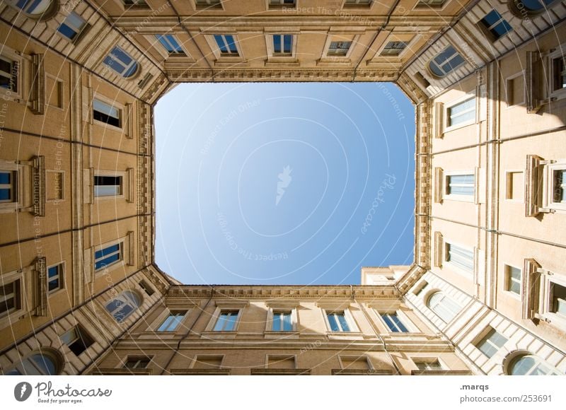 frame Rome Italy Town Architecture Facade Simple Interior courtyard Perspective Rectangle Skyward Ambitious Tall Esthetic Elegant House (Residential Structure)