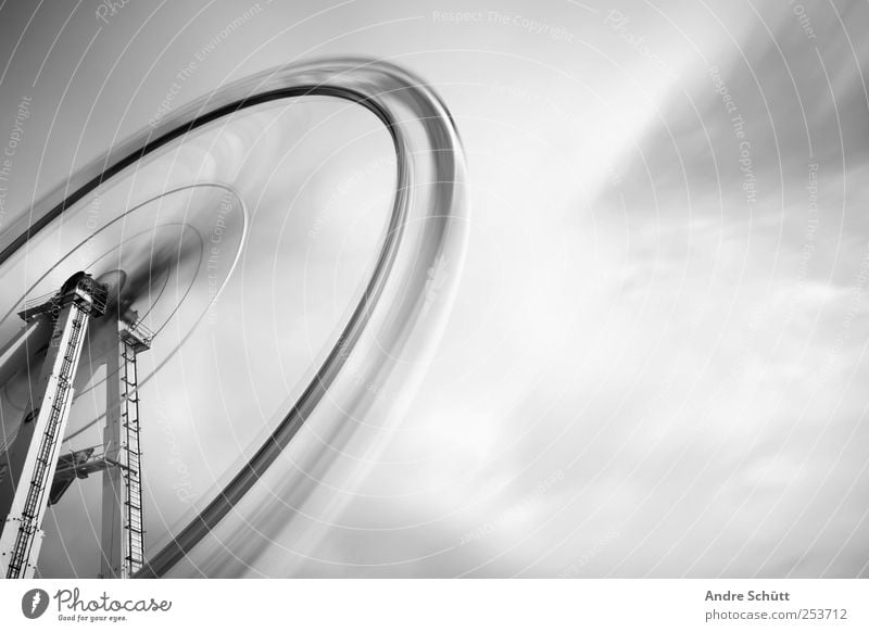 rotating 4 Joy Rotate Crazy Speed Surrealism Black & white photo Carousel Ferris wheel Fairs & Carnivals Long exposure Clouds Exterior shot Experimental
