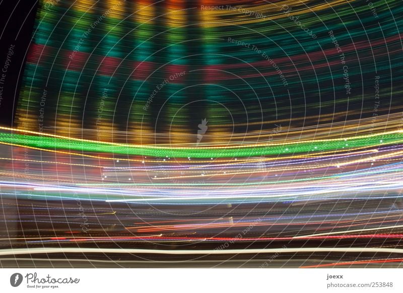 Green strip Night life Entertainment Movement Colour Surrealism Visual spectacle tail Colour photo Multicoloured Experimental Pattern Deserted Light