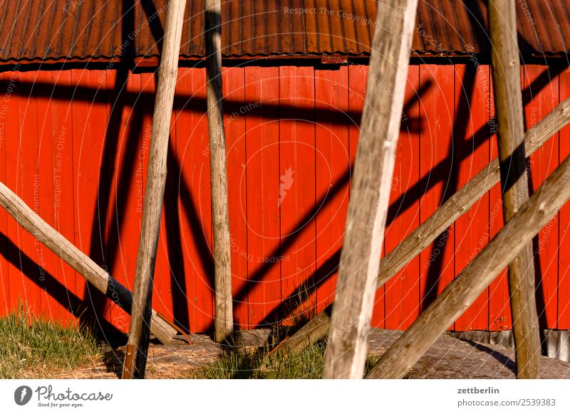 Rorbu in Å falun red Fishery Fisherman Fishing port Fishermans hut Maritime Nature Norway Vacation & Travel Travel photography Red Sweden Scandinavia Hut Facade