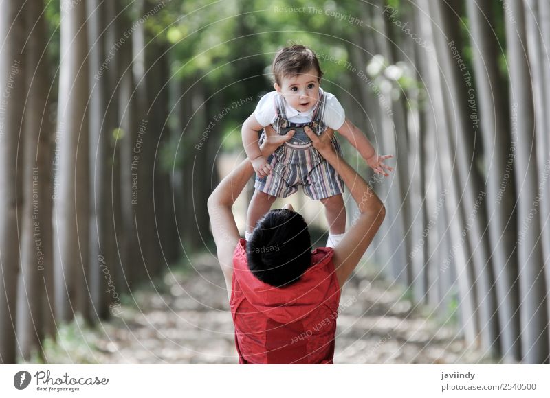 Mother and daughter playing in the forest Leisure and hobbies Child Human being Feminine Baby Toddler Girl Young woman Youth (Young adults) Woman Adults Infancy