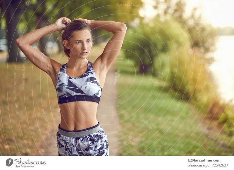 Athletic Woman in a Sports Bra and Shorts Stock Image - Image of