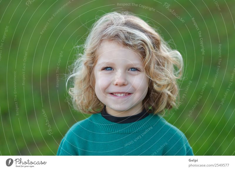 Beautiful boy three year old with long blond hair Happy Face Summer Child Human being Baby Boy (child) Man Adults Infancy Environment Nature Plant Blonde