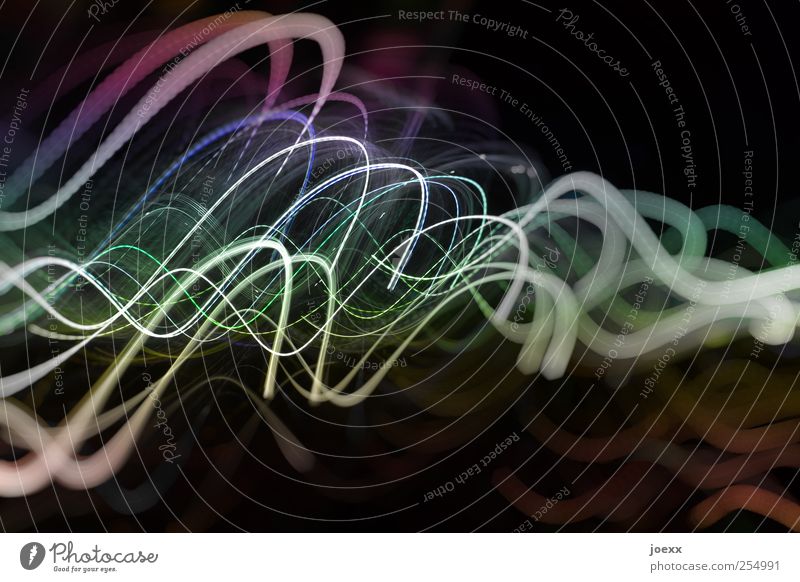 thoughts Line Movement Illuminate Blue Green Violet Black White Energy Inspiration Art Tracer path Visual spectacle Beam of light Colour photo Multicoloured