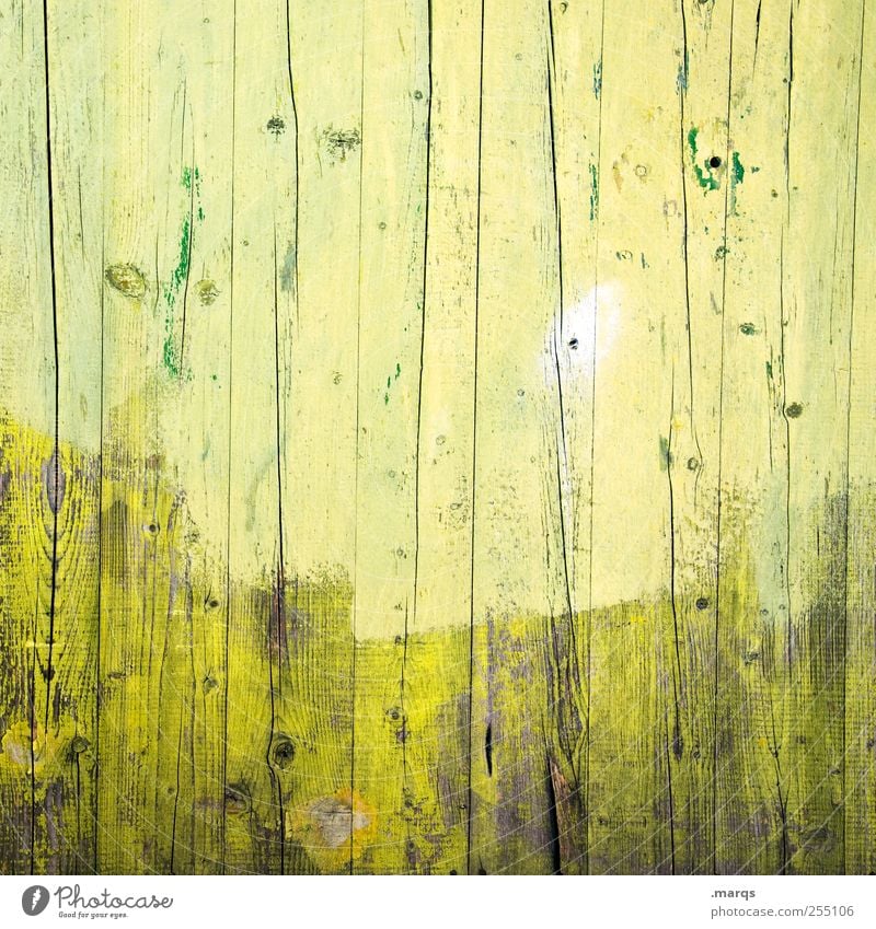 against the wall Style Design Painter Wall (barrier) Wall (building) Wood Yellow Green Colour Background picture Wooden wall Exterior shot Close-up