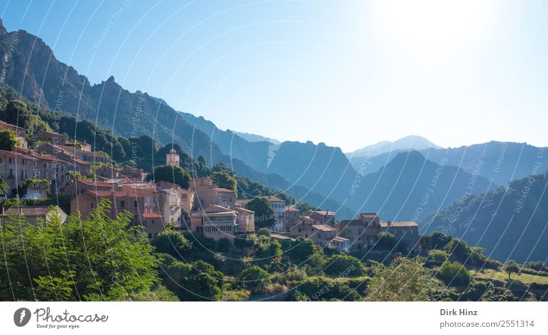 Mountain village Ota on Corsica Vacation & Travel Tourism Trip Far-off places Freedom Sightseeing Summer vacation Hiking Environment Nature Landscape Sky