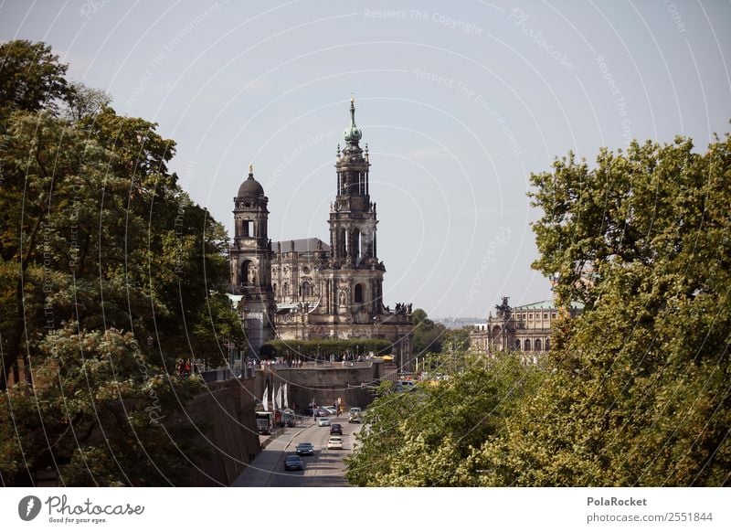 #A# Dresden perspective House (Residential Structure) Religion and faith Brühlsche Terrasse Elbe Elbufer Dresden Hofkirche Baroque City Sandstone Saxony