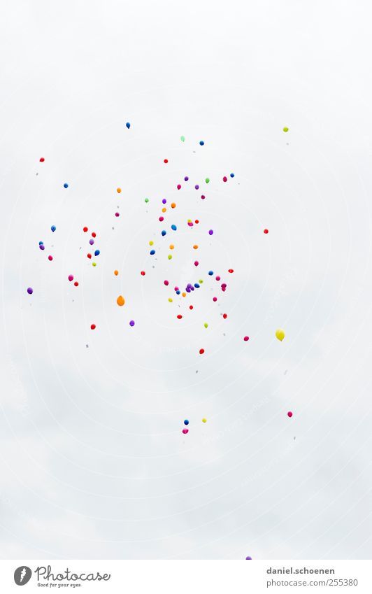 For you it should rain colorful pictures #1 Feasts & Celebrations Birthday Balloon Bright Multicoloured White Flying Hover Copy Space top Copy Space bottom