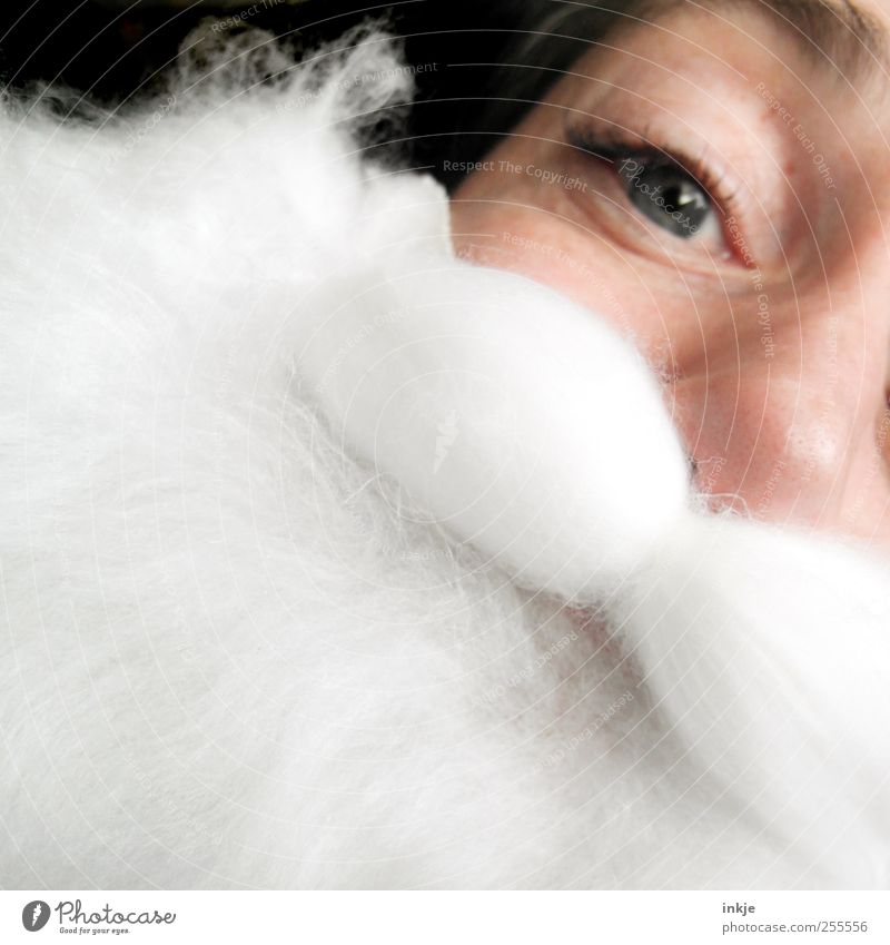 I wish Santa Claus... Lifestyle Leisure and hobbies Christmas & Advent Parenting Adults Face 1 Human being Costume White-haired Facial hair Beard Looking