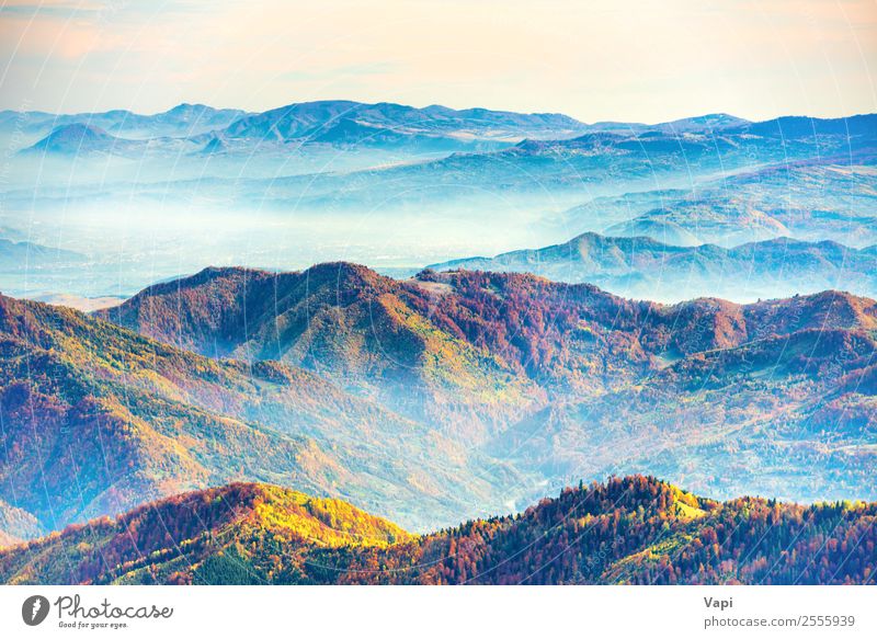 Landscape with colorful mountain ranges Beautiful Vacation & Travel Tourism Trip Adventure Far-off places Freedom Summer Sun Mountain Hiking Environment Nature