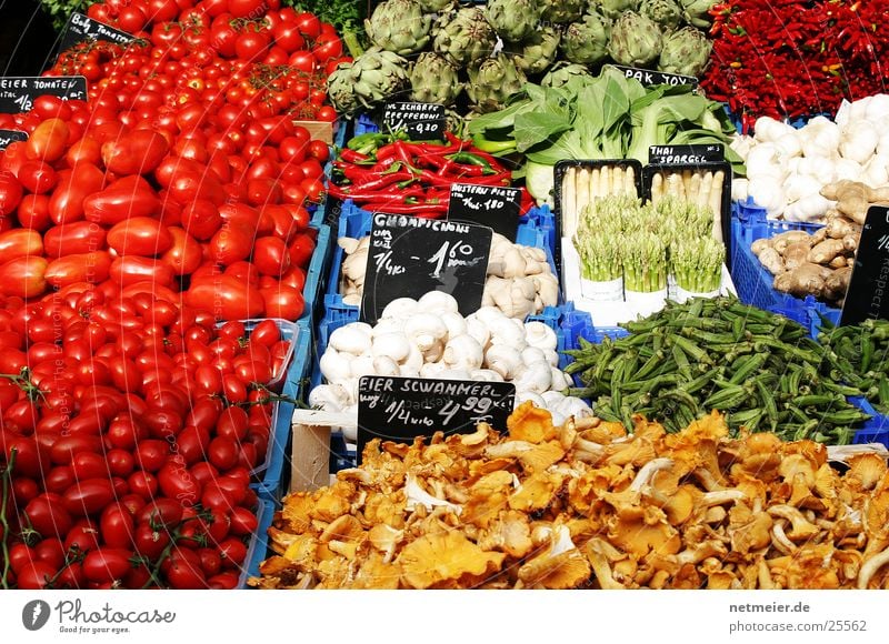 vegetable Healthy Markets Vegetable Colour Fruit Naschmarkt. Vienna Mushroom Asparagus Tomato Onion