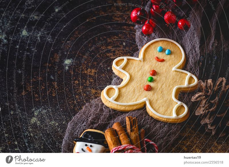 Christmas cookies on dark table Food Dessert Candy Vacation & Travel Decoration Feasts & Celebrations Family & Relations Tree Sour Tradition Biscuit background