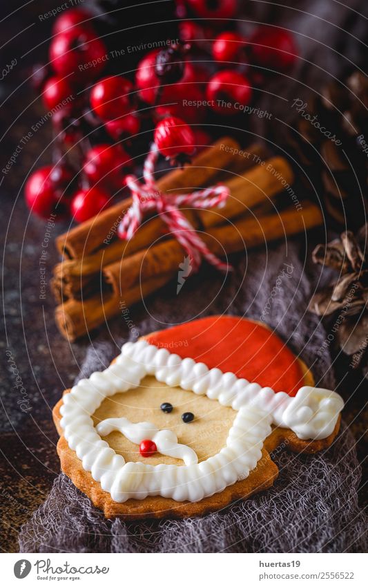Christmas cookies on wooden table Food Dessert Candy Vacation & Travel Decoration Feasts & Celebrations Family & Relations Tree Sour Emotions Tradition Biscuit