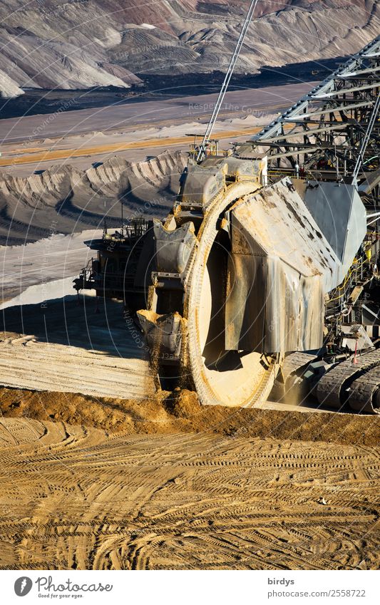 Bucket wheel excavator Garzweiler2 open pit mine Energy industry Mining Coal power station Soft coal dredger Earth Work and employment Destruction co2 Authentic
