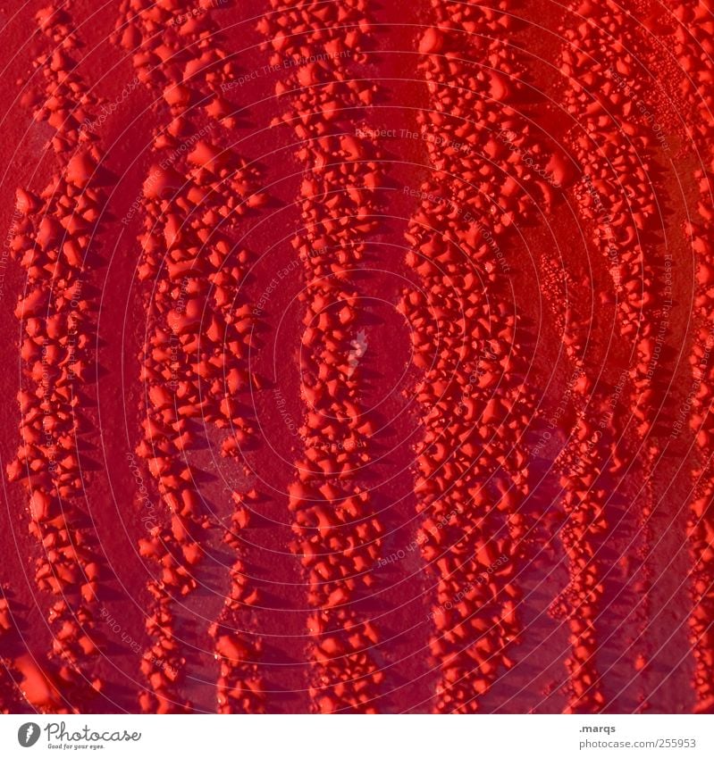 rope Design Drops of water Climate Rain Varnish Car paint Wet Many Red Colour Climate change Fluid Background picture Colour photo Exterior shot Detail Abstract