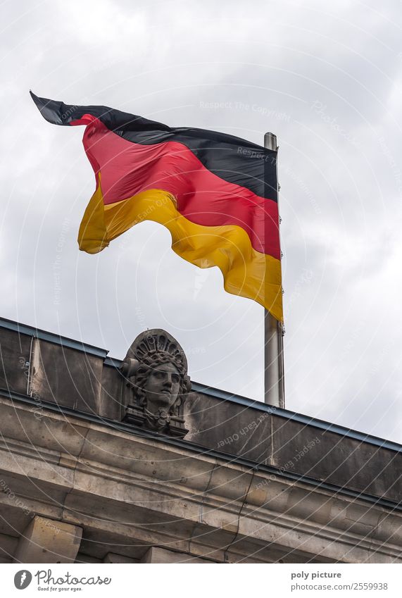 German flag at Reichstag in Berlin - a Royalty Free Stock Photo