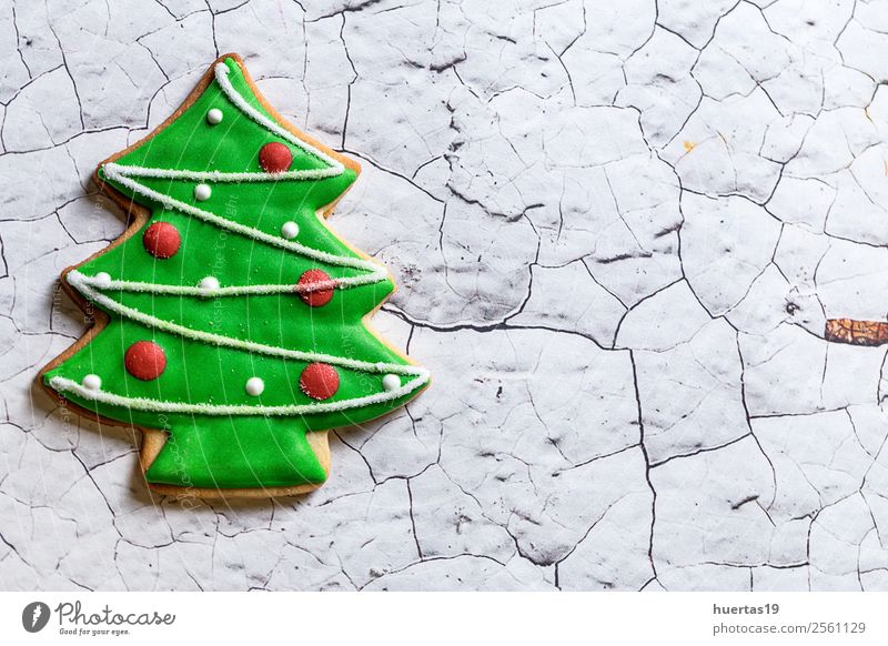 Christmas cookies on wooden table Food Cake Dessert Candy Vacation & Travel Decoration Family & Relations Tree Delicious Above Sour Tradition Biscuit background