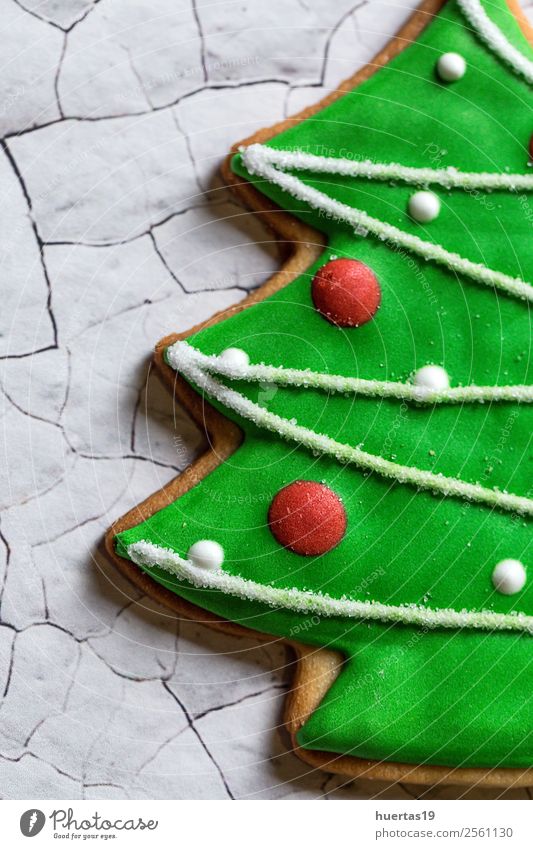 Christmas cookies on wooden table Food Cake Dessert Candy Vacation & Travel Decoration Feasts & Celebrations Family & Relations Tree Delicious Sour Tradition
