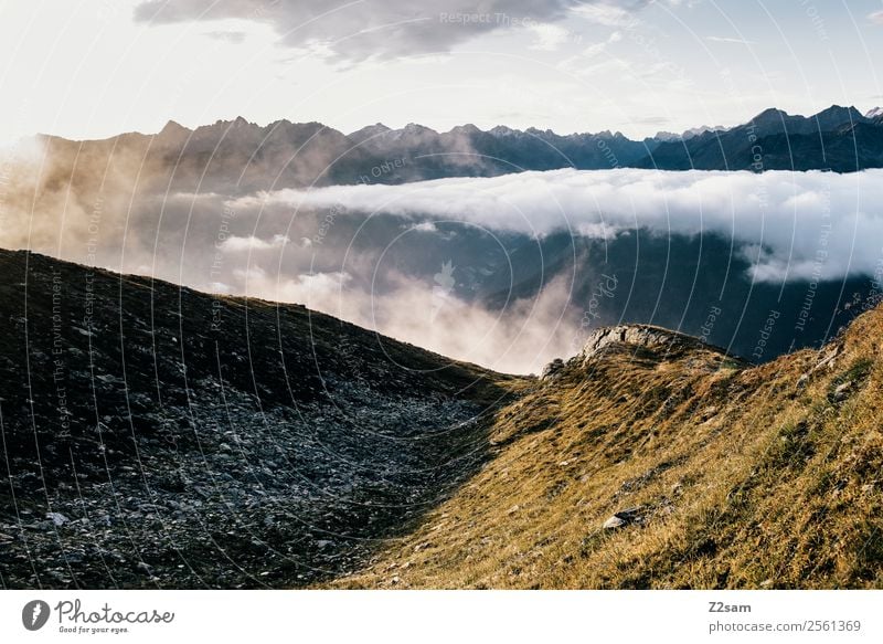 sunrise | alps | summit Adventure Mountain Hiking Nature Landscape Sky Clouds Sunrise Sunset Beautiful weather Alps Peak Esthetic Gigantic Infinity