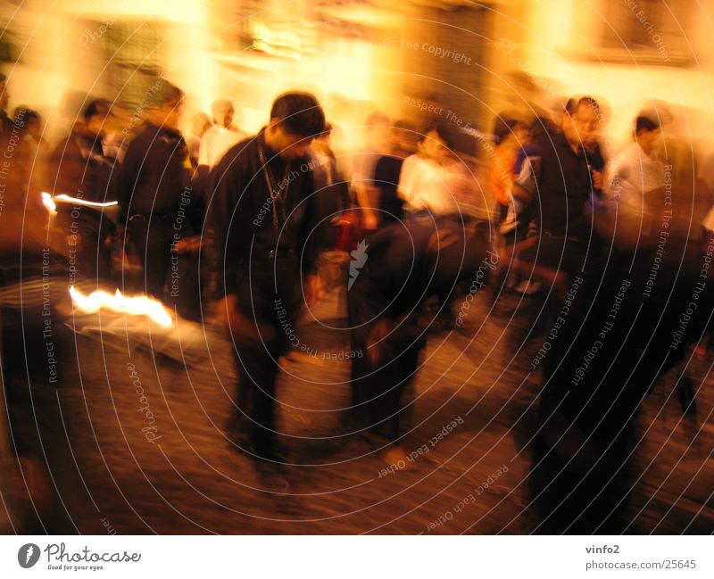 procession Procession Catholicism Night Long exposure Leisure and hobbies Mexico Human being