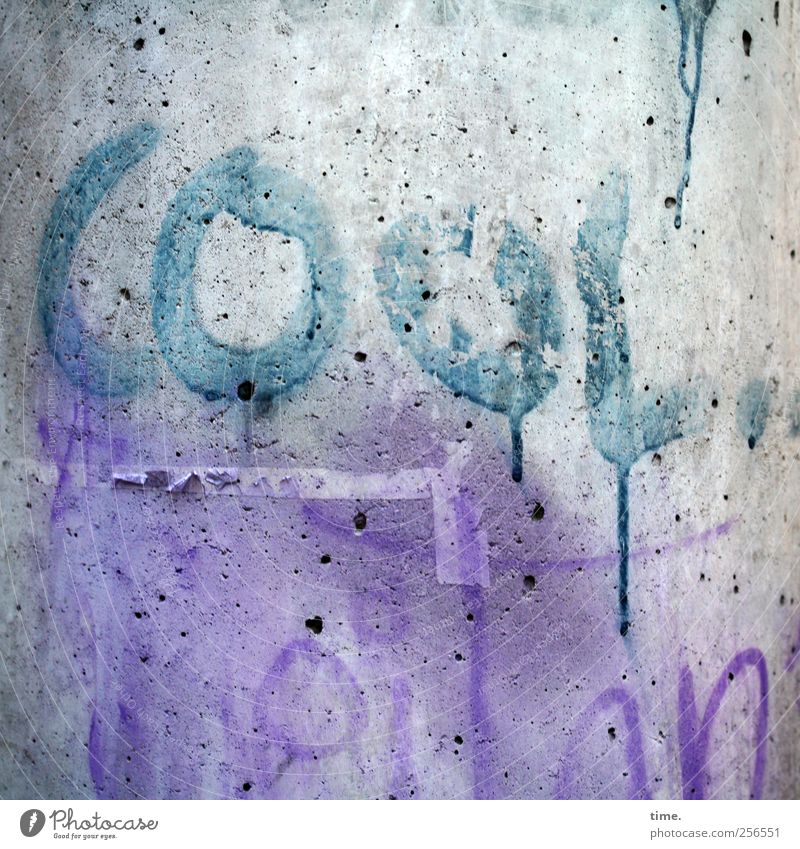 blatant Painting and drawing (object) Concrete Graffiti Cool (slang) Violet Passion Life Colour Idea Inspiration Creativity Irritation Lamp post Daub