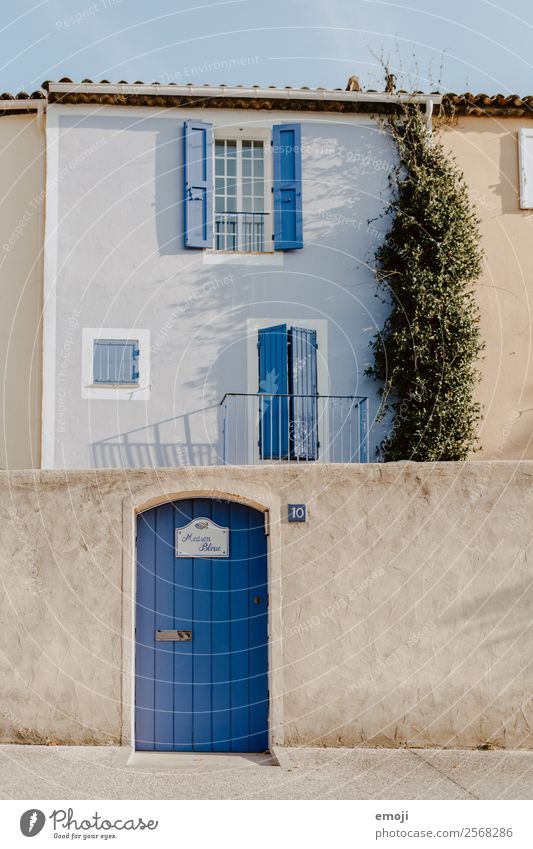 Côte d'Azur Small Town House (Residential Structure) Detached house Wall (barrier) Wall (building) Facade Window Door Maritime Blue Mediterranean Cote d'Azur