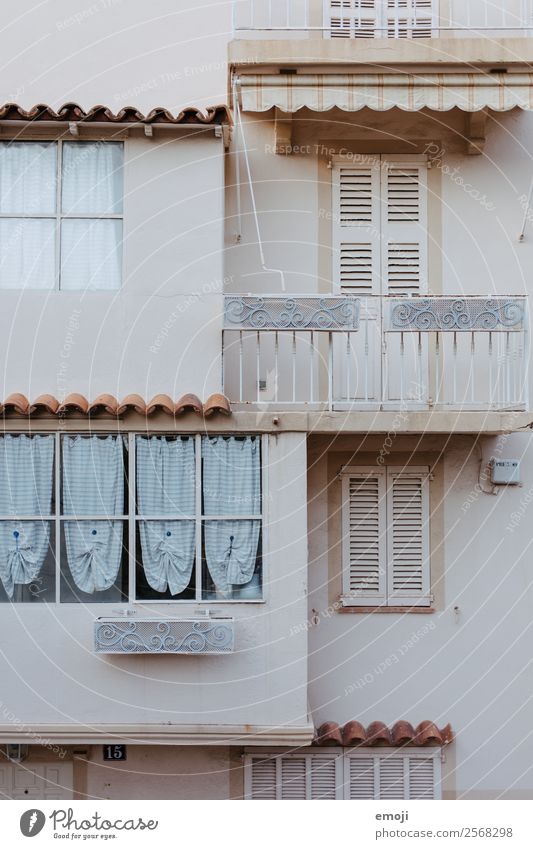 Cannes Town House (Residential Structure) Wall (barrier) Wall (building) Facade Balcony Window Old Bright Colour photo Subdued colour Exterior shot Detail