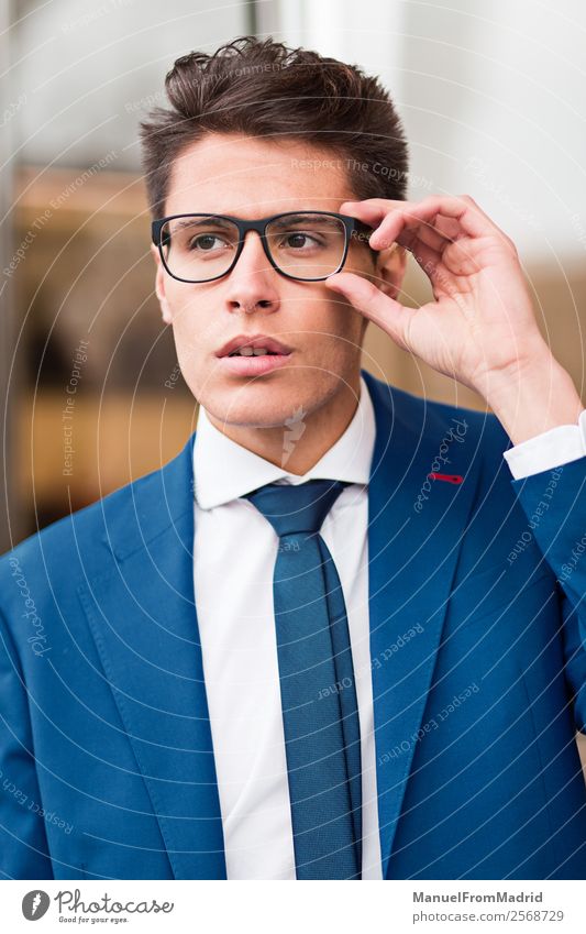 portrait of a pensive businessman Lifestyle Style Work and employment Business Human being Man Adults Street Fashion Suit Modern Smart Self-confident
