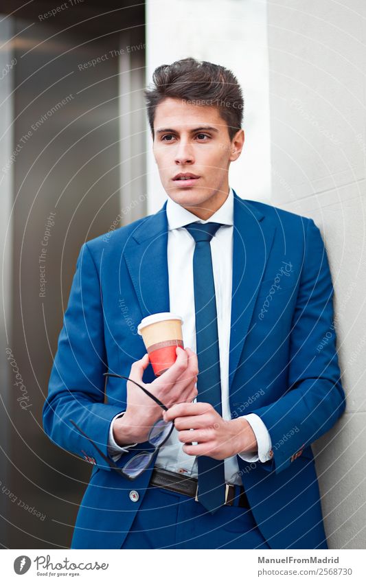 portrait of a pensive businessman Lifestyle Style Work and employment Business Human being Man Adults Street Fashion Suit Modern Smart Self-confident