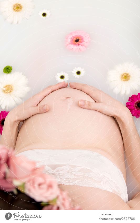milk bath shooting Pregnant pregnancy shooting Blossom leave Pink Woman Feminine Baby bump baby bump shooting Stomach Swimming & Bathing Bathtub Photo shoot