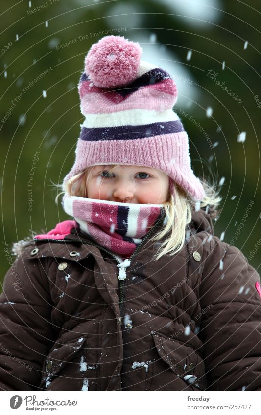 Winter, you can come now! Joy Vacation & Travel Snow Winter vacation Kindergarten Child Girl Infancy Life Face Mouth 3 - 8 years Climate Climate change Park